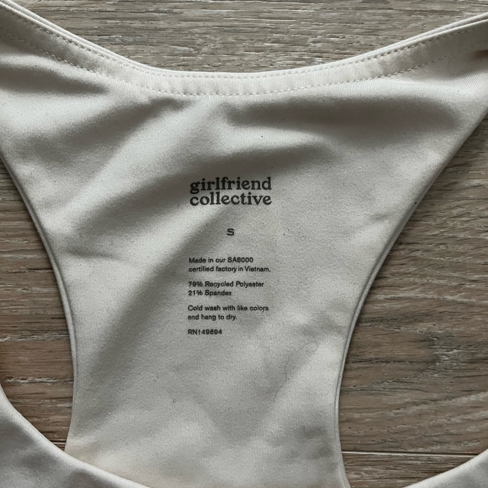 Girlfriend Collective Women’s White Paloma Racerback Bra - Size Small - Picture 4 of 7